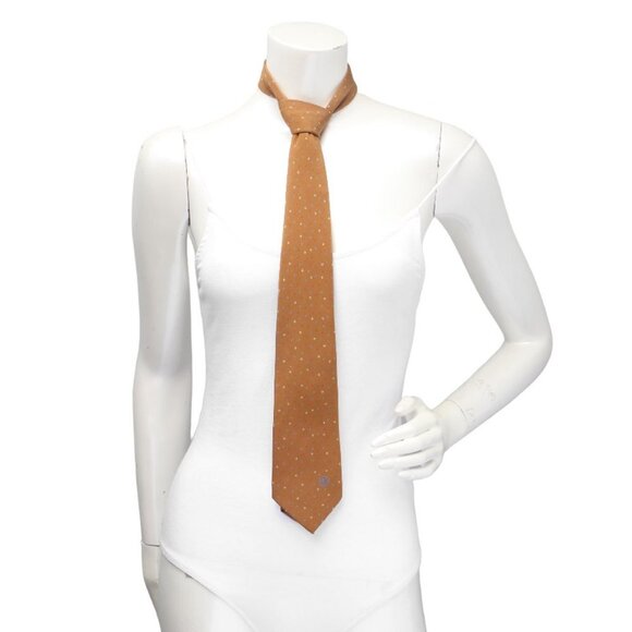 Vintage Emanuel Ungaro Silk Tie Brown Gold Geometric Pattern 100% Made in Italy - Picture 3 of 6